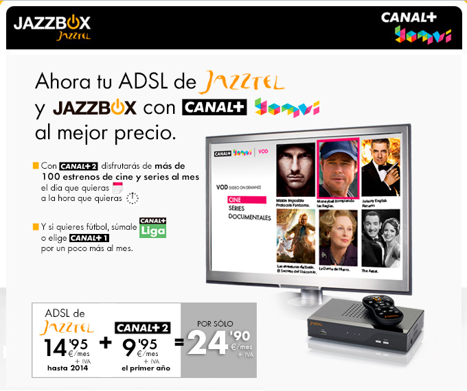 JAZZBOX de JAZZTEL con CANAL+ YOMVI